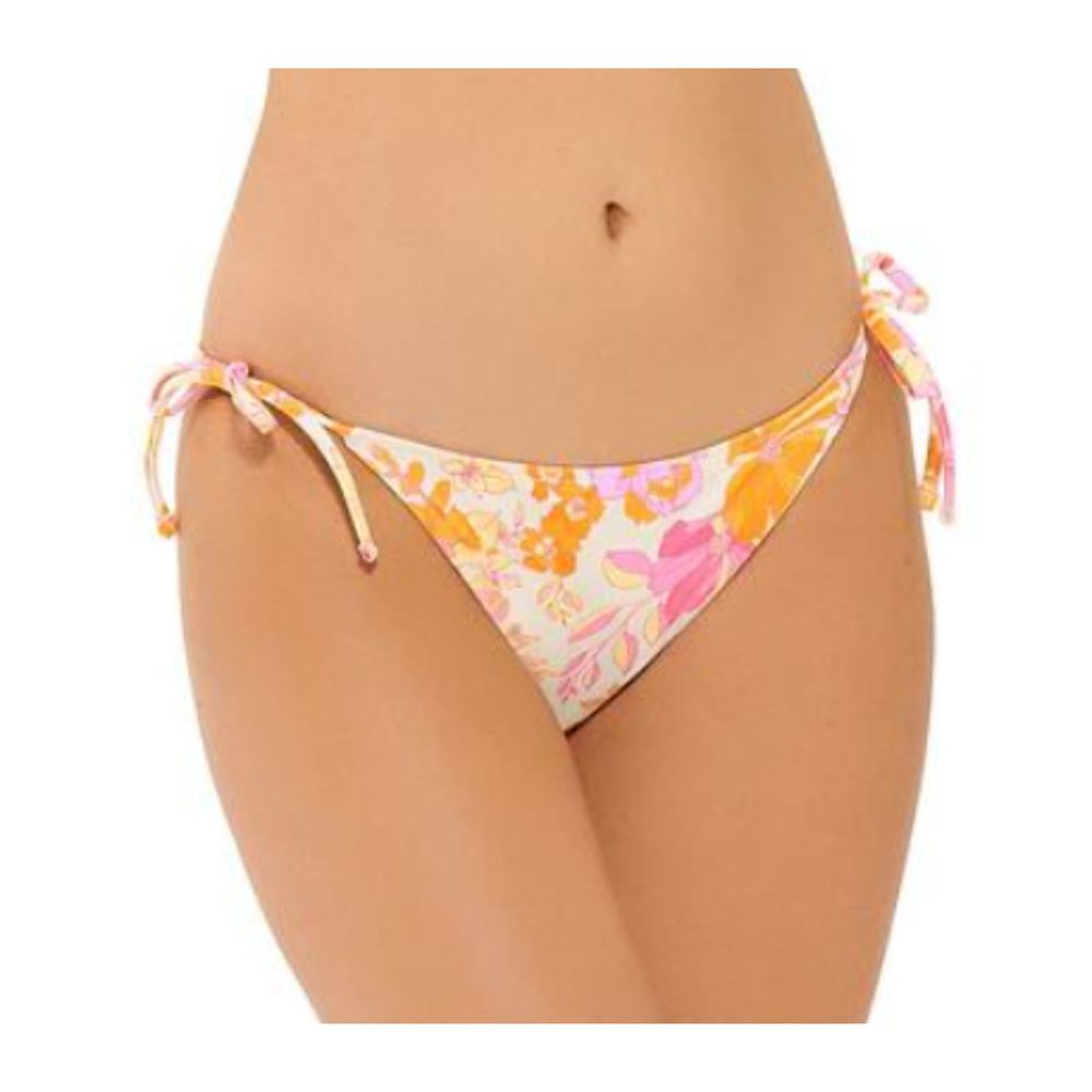 Ninety-Nine Degrees Tropical Floral Side-Tie Hipster Swim Bikini Bottoms